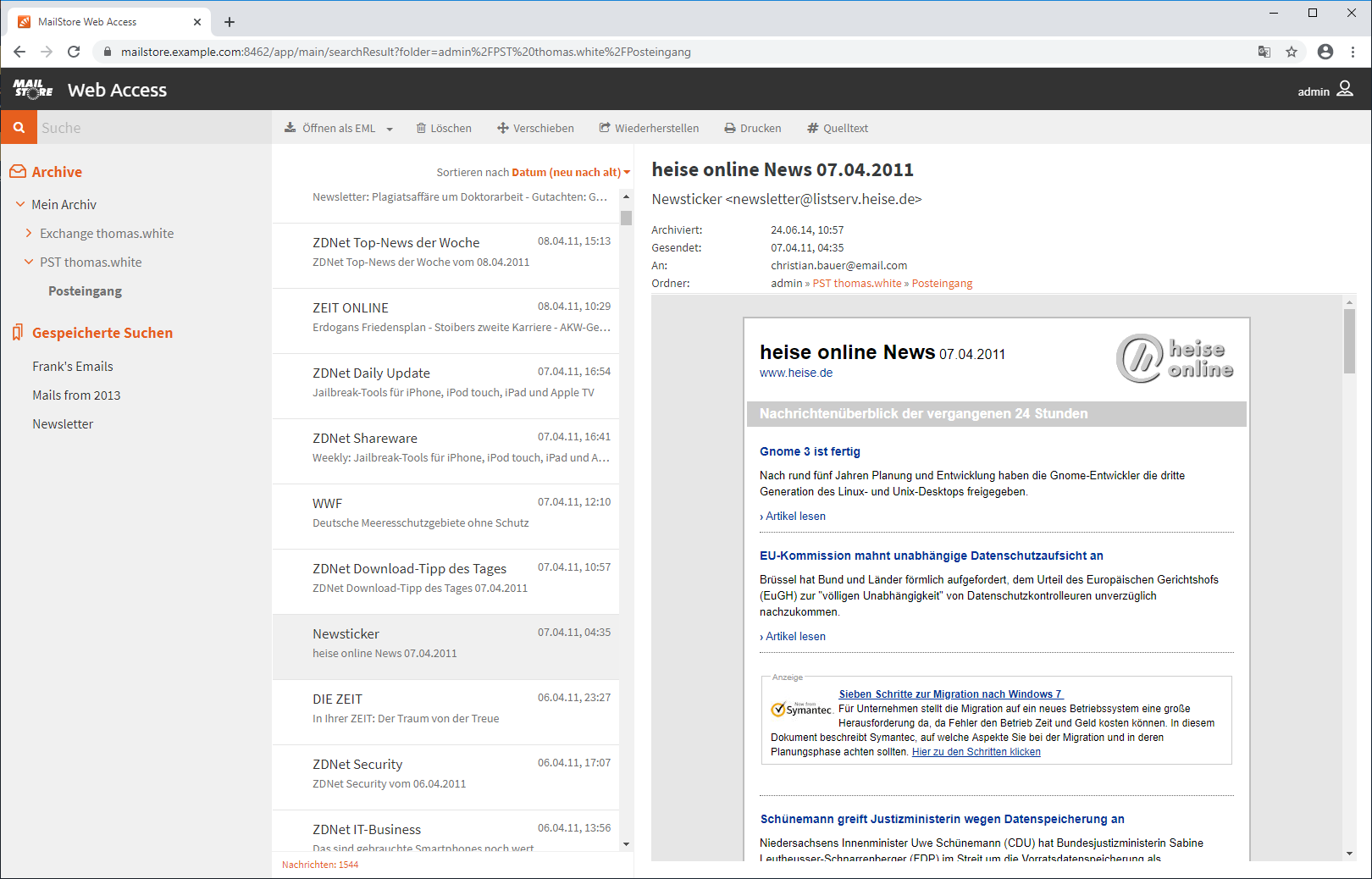 MailStore Web Access